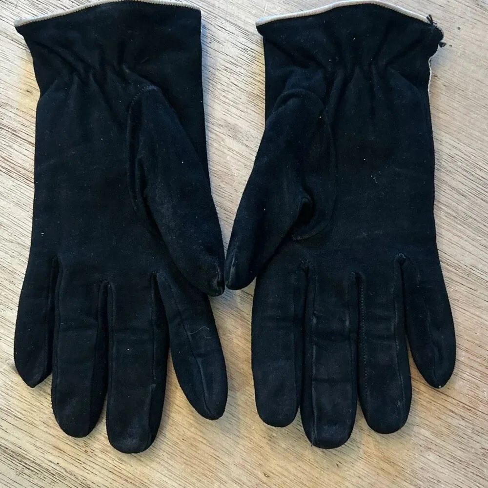 Sermoneta gloves suede brown cashmere lining made in Italy size 7
